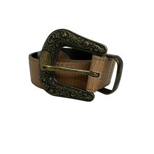 Berge Tan Leather Belt Size Small